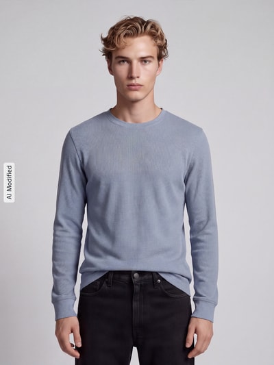 s.Oliver RED LABEL Regular fit shirt met lange mouwen van puur katoen Bleu - 4