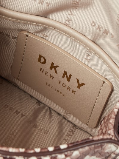 DKNY Torebka na długim pasku z imitacji skóry węża model ‘Jojo’ Écru 5