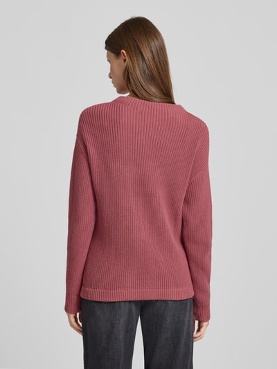 Jake*s Casual Strickpullover mit gerippten Abschlüssen Altrosa 5