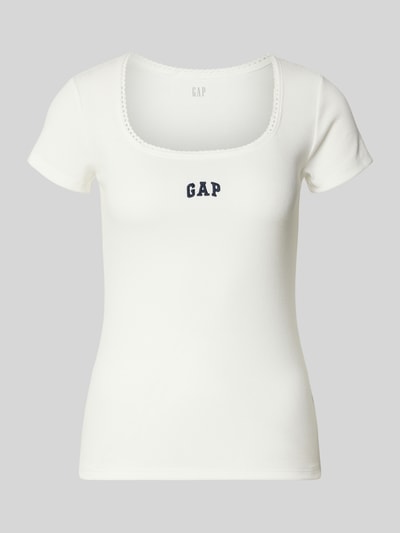 GAP T-Shirt mit Logo-Stitching Ecru 2