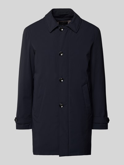bugatti Lange jas met kentkraag Marineblauw - 2