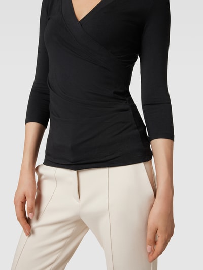 Lauren Ralph Lauren Longsleeve aus Viskose-Elasthan-Mix mit 3/4-Arm Black 3