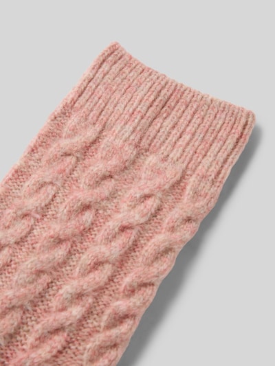 camano Sokken met kabelpatroon Roze - 2