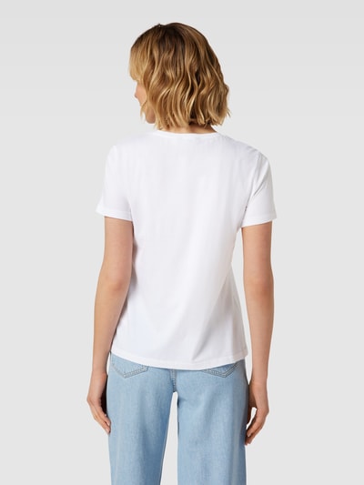 Lauren Ralph Lauren T-Shirt mit Label-Detail und Lochmuster Modell 'KATLIN' Weiss 5