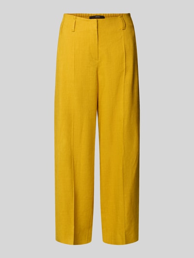 Produktfoto, Wide Leg Hose aus Leinen-Mix von Windsor in Gelb mit Bügelfalten, elastischer Bund, glatte Struktur, Damen, Damen HOSE