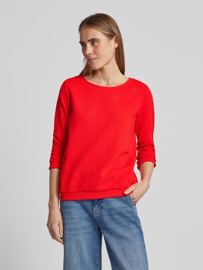 Tom Tailor Denim Getailleerd sweatshirt met structuurmotief Lichtrood - 4