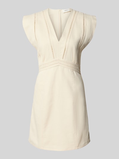 Bash Sukienka mini z dekoltem w serek model ‘NARIA’ Écru 2