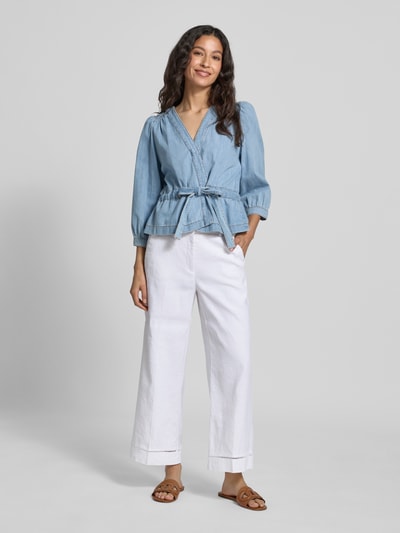 Cambio Straight Leg Leinenhose mit Bügelfalten Modell 'CALIFORNIA' Offwhite 1
