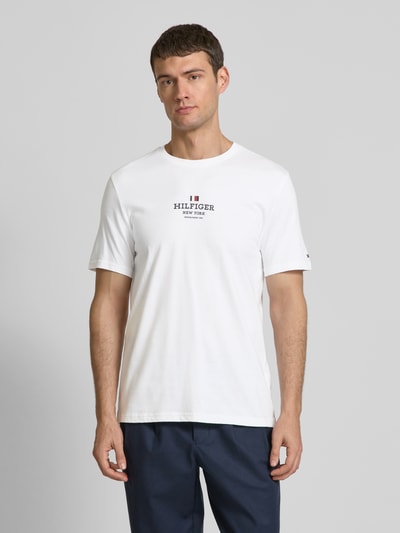 Tommy Hilfiger T-Shirt mit Label-Print Weiss 4