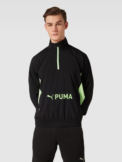 PUMA PERFORMANCE Sweatshirt met korte ritssluiting, model 'Woven' Zwart - 4