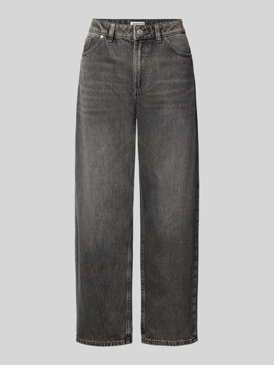Produktfoto, Relaxed Fit Jeans aus reiner Baumwolle von Jake*s Casual in dunklem Grau mit geradem Schnitt, sichtbare Struktur und Nähten