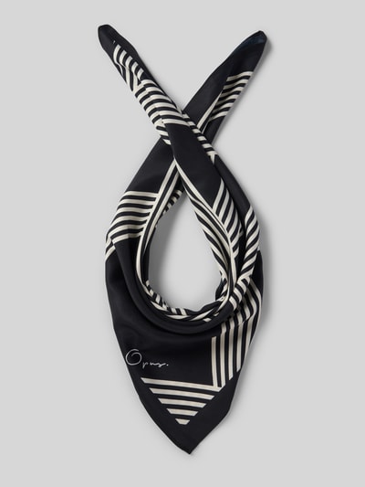OPUS Schal mit Label-Print Modell 'Adilly' Black 1