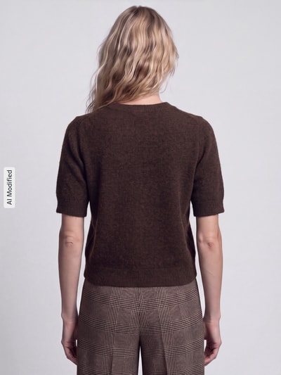 s.Oliver BLACK LABEL sweter o kroju regular fit z dodatkiem wełny Ciemnobrązowy 5