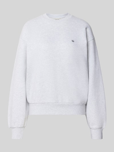 Productfoto, lichtgrijs sweatshirt uit puur katoen Model 'Casey' van Carhartt Work In Progress met losse pasvorm en geribde boorden