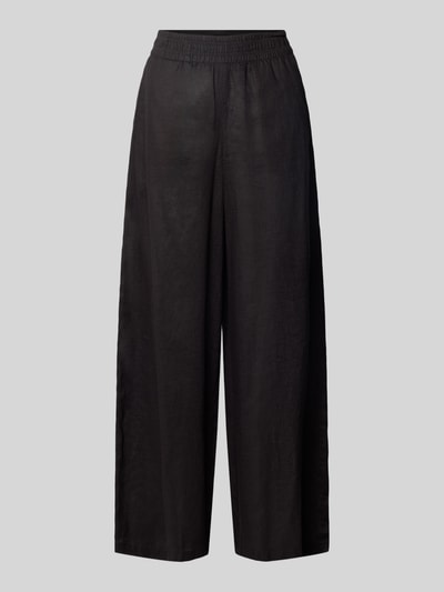 Drykorn Loose fit linnen broek met elastische band Zwart - 2