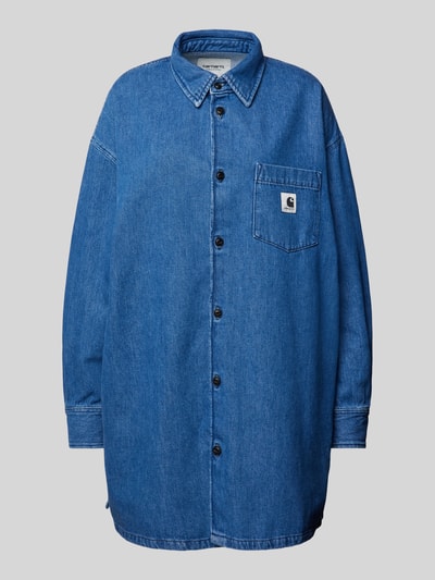 Carhartt Work In Progress Oversized  Jeansbluse mit Umlegekragen Modell 'GLENNON' Jeansblau 2