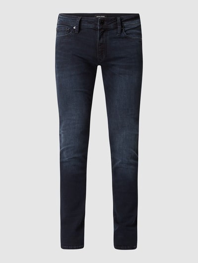 Jack & Jones Jeansy o kroju skinny fit z dodatkiem streczu model ‘Liam’ Ciemnoniebieski 2