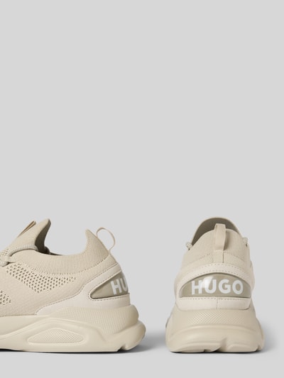 HUGO Sneakers met treklus, model 'Leon' Beige - 2