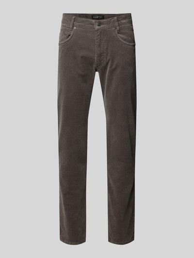 Produktfoto, Modern Fit Stoffhose mit 5-Pocket-Design von bugatti, bawełna z elastanem, kolor ciemnoszary, wykończenie matowe