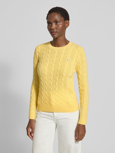 Polo Ralph Lauren Sweter z dzianiny z mieszanki wełny i kaszmiru model ‘JULIANNA’ Żółty 4