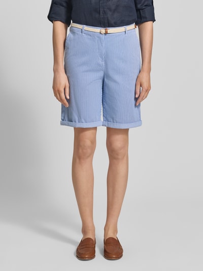 Christian Berg Woman Chino-Bermudas mit Gürtel Blau 4