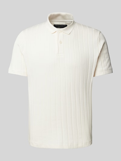 Marc O'Polo Regular Fit Poloshirt aus Baumwoll-Mix-Jersey mit breiter Rippstruktur Offwhite 2