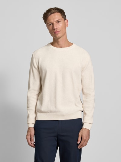 Tom Tailor Regular fit gebreide pullover van zuiver katoen Beige - 4