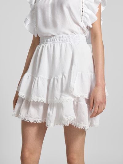 Gina Tricot Minirock mit Häkelspitze Modell 'Boho' Ecru 3