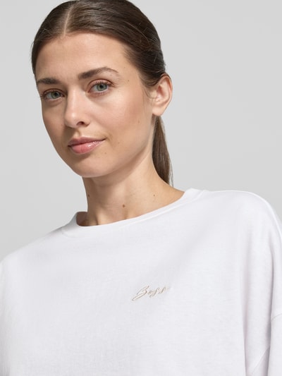 BOSS Orange T-shirt o pudełkowym kroju z czystej bawełny Złamany biały 3