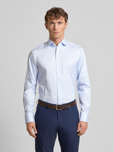 OLYMP SIGNATURE SLIM FIT Koszula biznesowa o kroju regular fit z kołnierzykiem typu kent model ‘Savio’ Błękitny 4