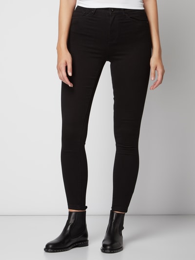 Vero Moda Jeansy z wysokim stanem o kroju skinny fit z dodatkiem streczu  Czarny 4