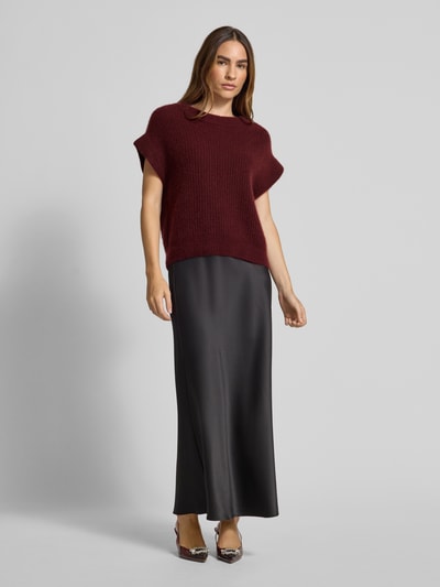 Herzensangelegenheit Gebreide spencer van een mix van kasjmier en katoen Bordeaux - 1