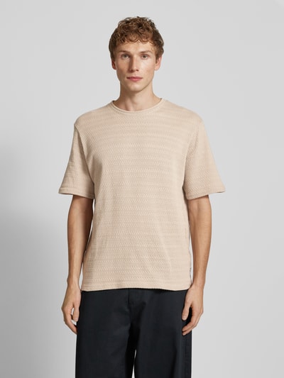 Only & Sons T-shirt met broderie anglaise, model 'GIVO' Beige - 4