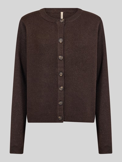 Soyaconcept Cardigan mit kontrastierenden Knöpfen Dunkelbraun 2