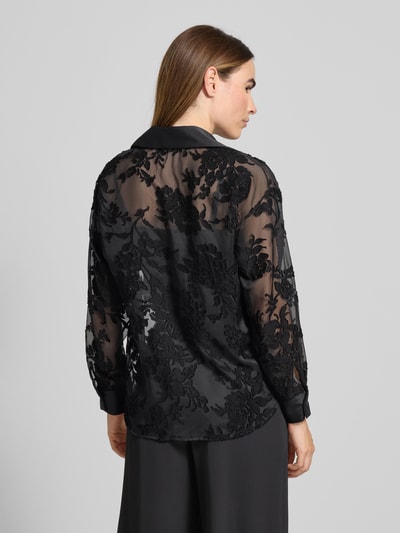 Rinascimento Overhemdblouse in semi-transparante look Zwart - 5