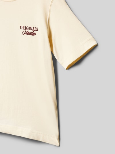 Productfoto, Regular Fit T-shirt met statementprint model 'Bro' van Jack & Jones, puur katoen, ronde hals, ruglengte maat 140: 50 cm