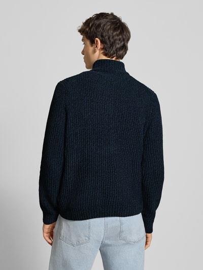 Only & Sons Regular fit schipperstrui met korte ritssluiting, model 'JOIN' Marineblauw - 5