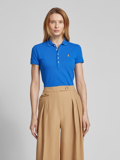 Polo Ralph Lauren Poloshirt mit Label-Stitching Modell 'JULIE' Blau 4