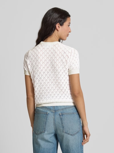 Jake*s Collection Strickpullover mit kurzärmeligem Design Offwhite 5