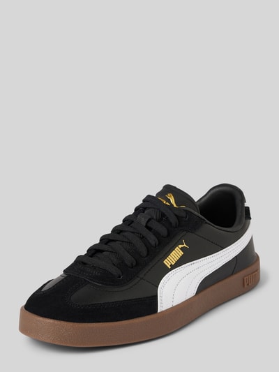 Puma Leren sneakers met contrastgarnering, model 'Puma Club II Era' Zwart - 1