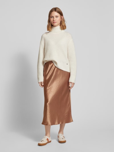 MaxMara Leisure Midirok in glanzend design, model 'ALESSIO' Taupe - 1