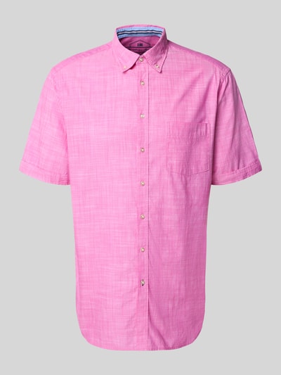 Christian Berg Men Regular fit vrijetijdsoverhemd met button-downkraag Felroze - 2