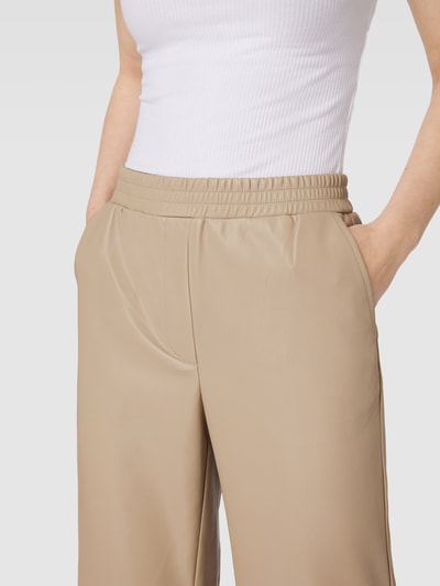 EDITED Broek in leerlook, model 'Floriane' Beige - 3