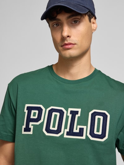 Polo Ralph Lauren Classic fit T-shirt met labelstitching Donkergroen - 3