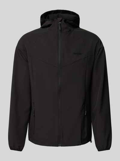 REVIEW Softshell-Jacke mit Label-Print Black 1