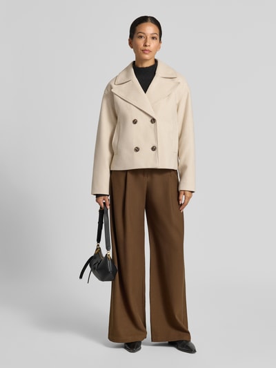 VERO MODA Regular Fit Trenchcoat mit doppelreihiger Knopfleiste Modell 'VINCELINE' Ecru 1