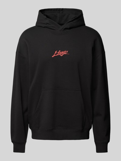 HUGO Hoodie met labelstitching, model 'Dlogolong' Zwart - 2