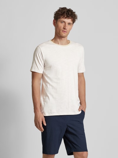 Lindbergh T-shirt met structuurmotief Offwhite - 4