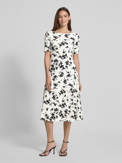 Lauren Ralph Lauren Midikleid mit U-Boot-Ausschnitt Modell 'MUNZIE' Offwhite 4