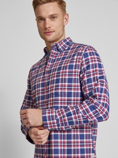 Christian Berg Men Freizeithemd mit Button-Down-Kragen Metallic Rosa 3